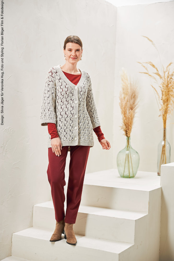 Strickjacke Flow | Anleitungsheft + Wolle Merino Stretch  | Stricken | Veronika Hug, Woolly Hugs, Christophorus Verlag