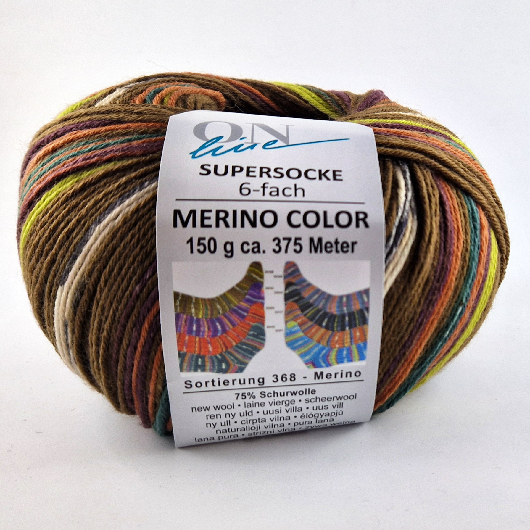 Supersocke 6-fach Merino Color von ONline 3049